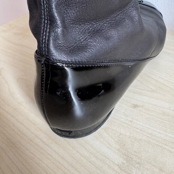 CHANEL Lambskin Leather Knee High  Cap Toe Riding Boots (box + dustbag) - Picture 7 of 16